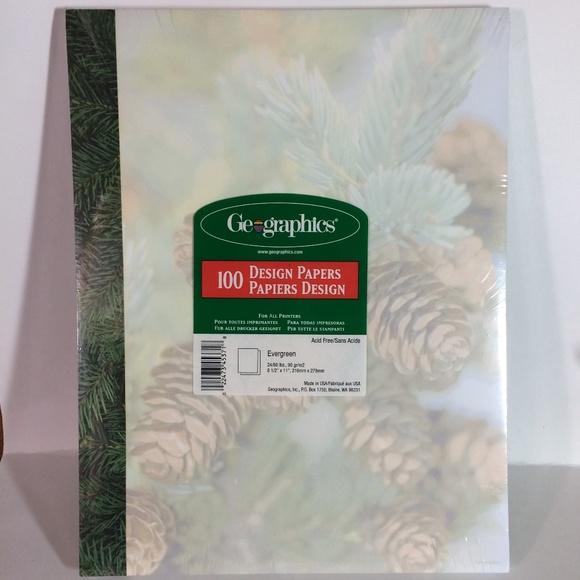 Geographics Design Paper Evergreen 100 Sheets - Picture 1 of 8